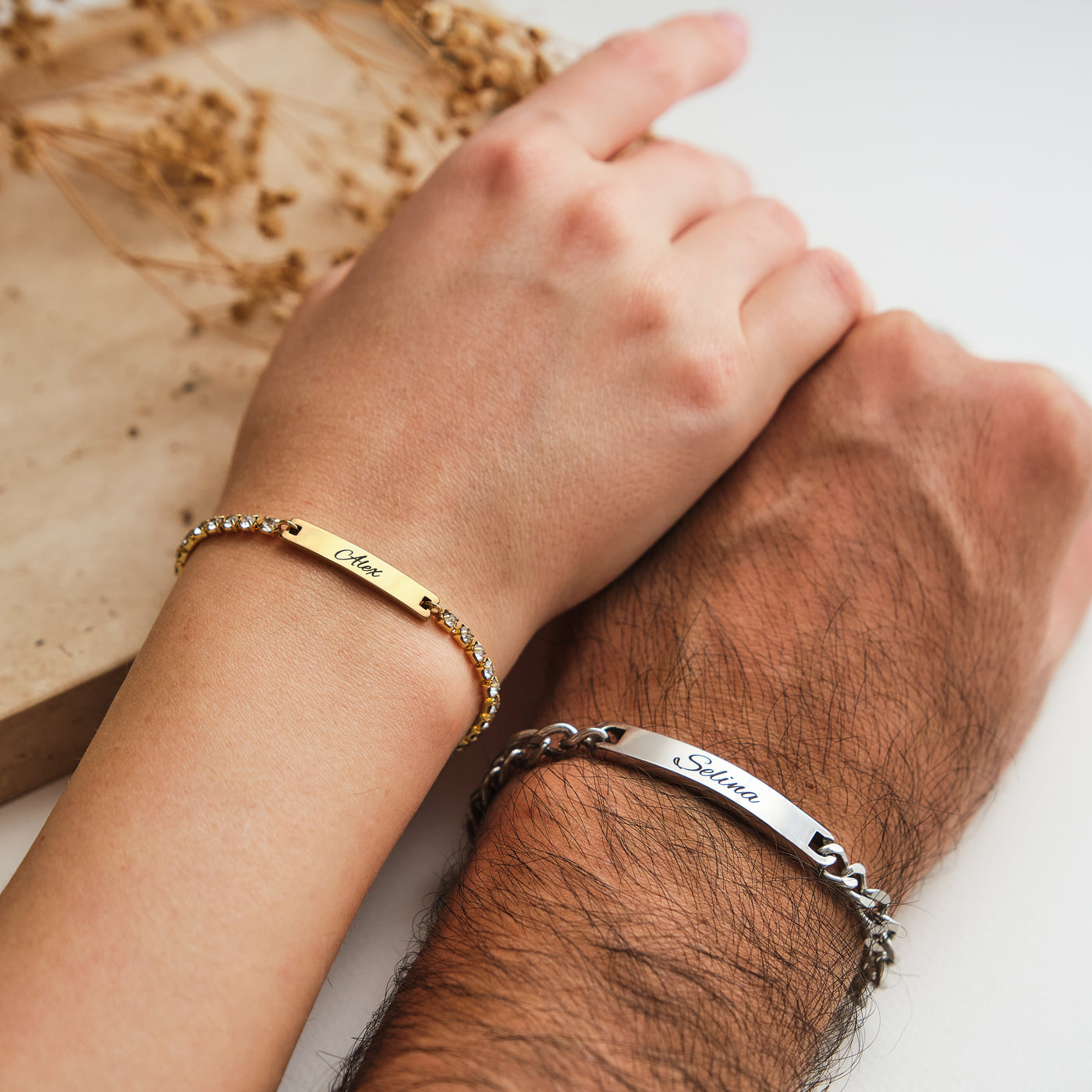 Tennis Partnerarmband mit Gravur