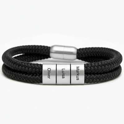 Blau Segeltau Armband mit Ringgravur - OTANTO