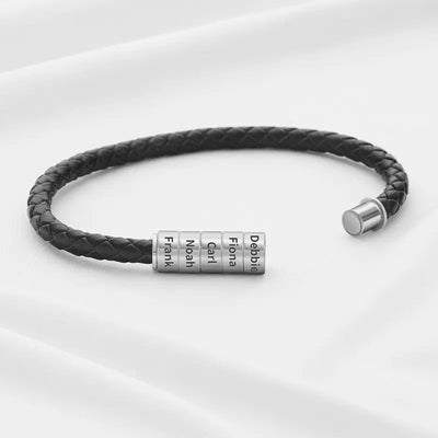 Leder Ringarmband mit bis zu 5 Gravuren - OTANTO