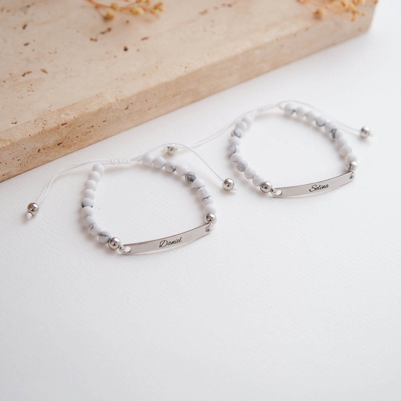 Partnerarmband mit schwarzen Perlen - OTANTO