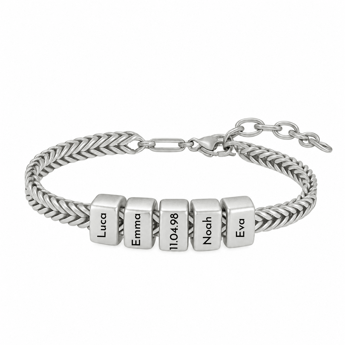 Retro Armband mit gravierten silbernen Beads - OTANTO