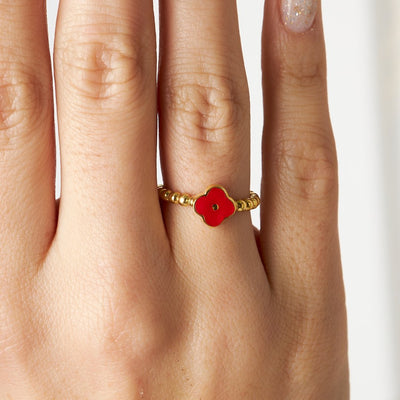 Roter Kleeblatt Ring - OTANTO